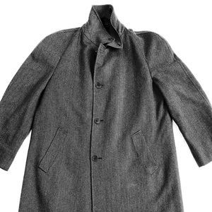 $3000 Cantarelli Bergdorf Goodman Gray Herringbone 100% Cashmere Overcoat 46 XL